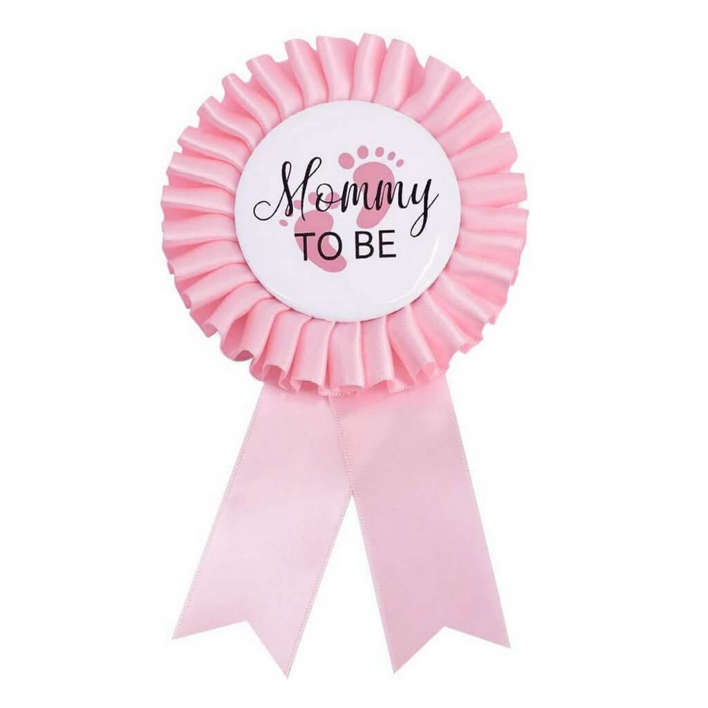 Baby Pink Mommy To Be Ribbon Badge