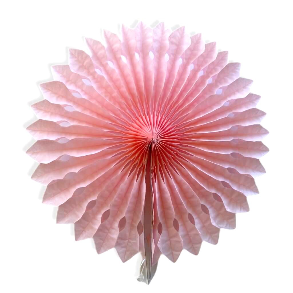 Baby Pink Tissue Paper Decorative Party Fan - 5 Sizes
