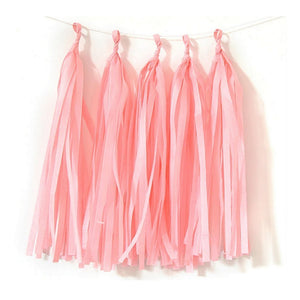 baby pink Tissue Paper Tassel Garlands - Online Party Supplies