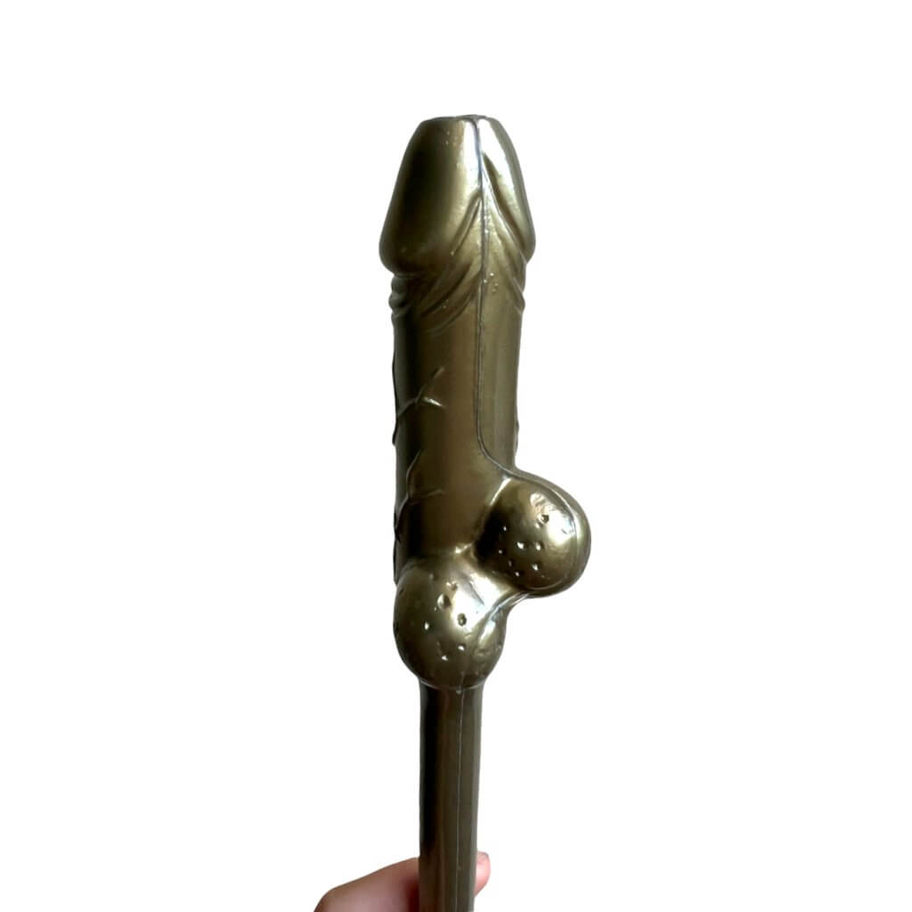 Bachelorette partyjumbo gold penis straw accessory