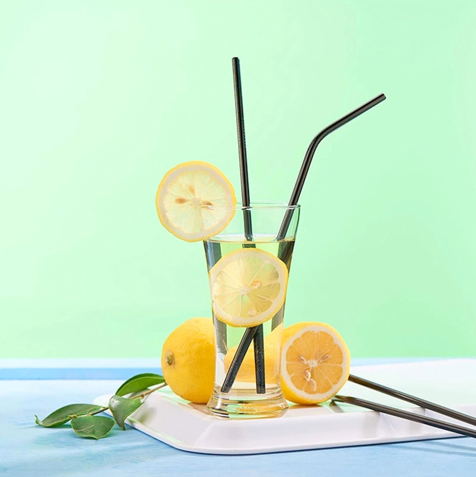 Bent Black Stainless Steel Drinking Straw 210mm x 6mm - Online Party Supplies