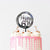 Acrylic Black Geometric Circle 'Happy 60th' Cake Topper