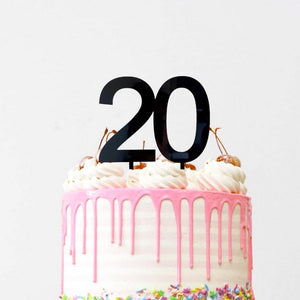 Acrylic Black Number 20 Cake Topper