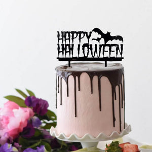 online party supplies australia black acrylic happy halloween bats cake topper
