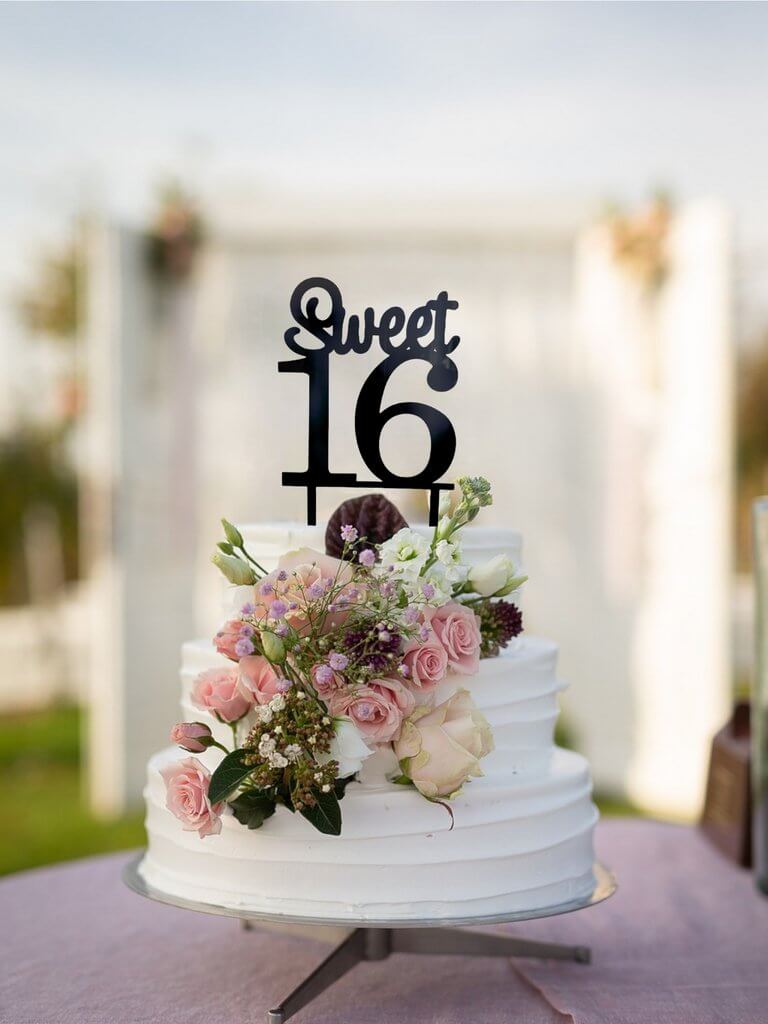 Sweet 16 cake topper style 1 – Laser and Lace