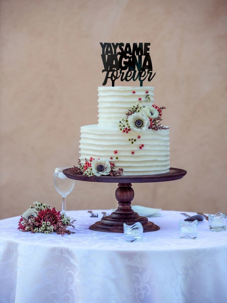 Black Acrylic YAY SAME VAGINA FOREVER Cake Topper