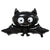 Black Smiling Halloween Vampire Bat Foil Balloon