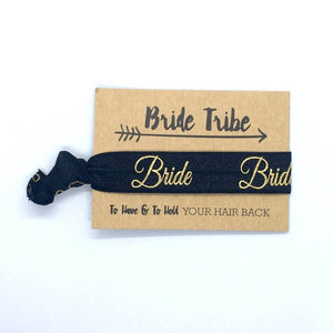 Black Wedding Bridal Shower Bride Hair Tie Wristband - Online Party Supplies