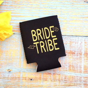 Online Party Supplies Black Bride Tribe Gold Glitter Bridal Wedding Stubby Holder