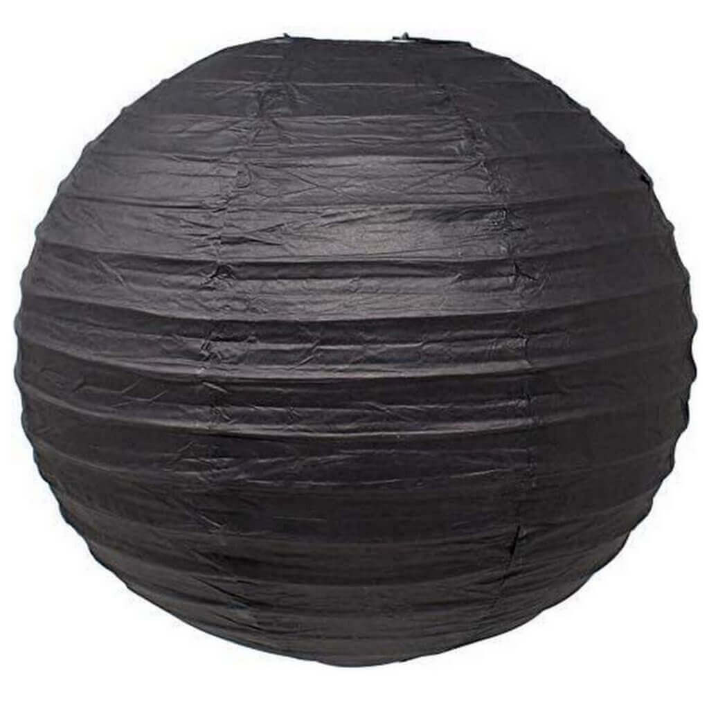 Black Round Chinese Paper Lantern - 4 Sizes