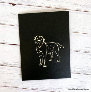 Handmade Black Labrador Dog in Daisy Garden 3D Pop Up Birthday Card cover