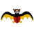 Black & Orange Halloween Vampire Bat Paper Honeycomb