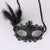 Glitter Lace Tall Feather Masquerade Mask - Black