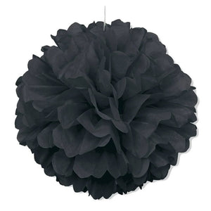 black Tissue Paper Pom Poms Pompoms Balls Flowers Party Hanging Decorations