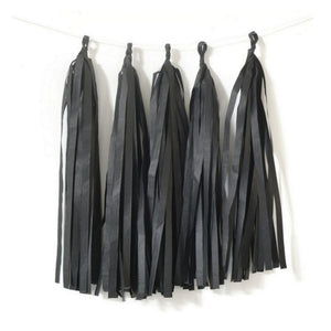 Black Tissue Paper Tassel Garlands - Online Party Supplies