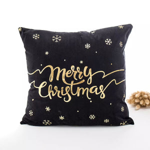 Black Velvet Cushion Covers with Bronze Decorative Christmas Patterns - Online Party Supplies