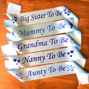 Blue Online Party Supplies Baby Shower Gender Reveal Maternity Satin Sash