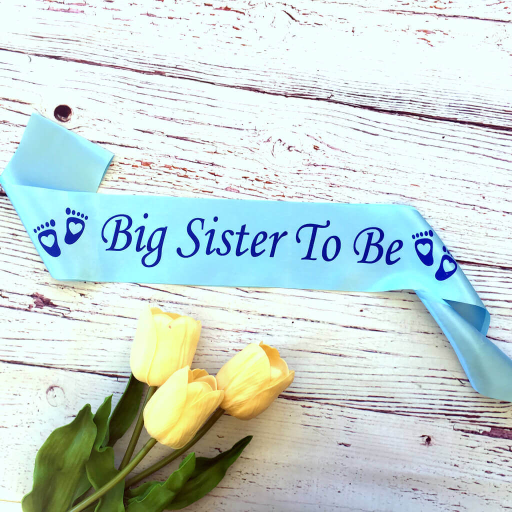 Blue Online Party Supplies Big Sister To Be Baby Shower Gender Reveal Maternity Satin Sash