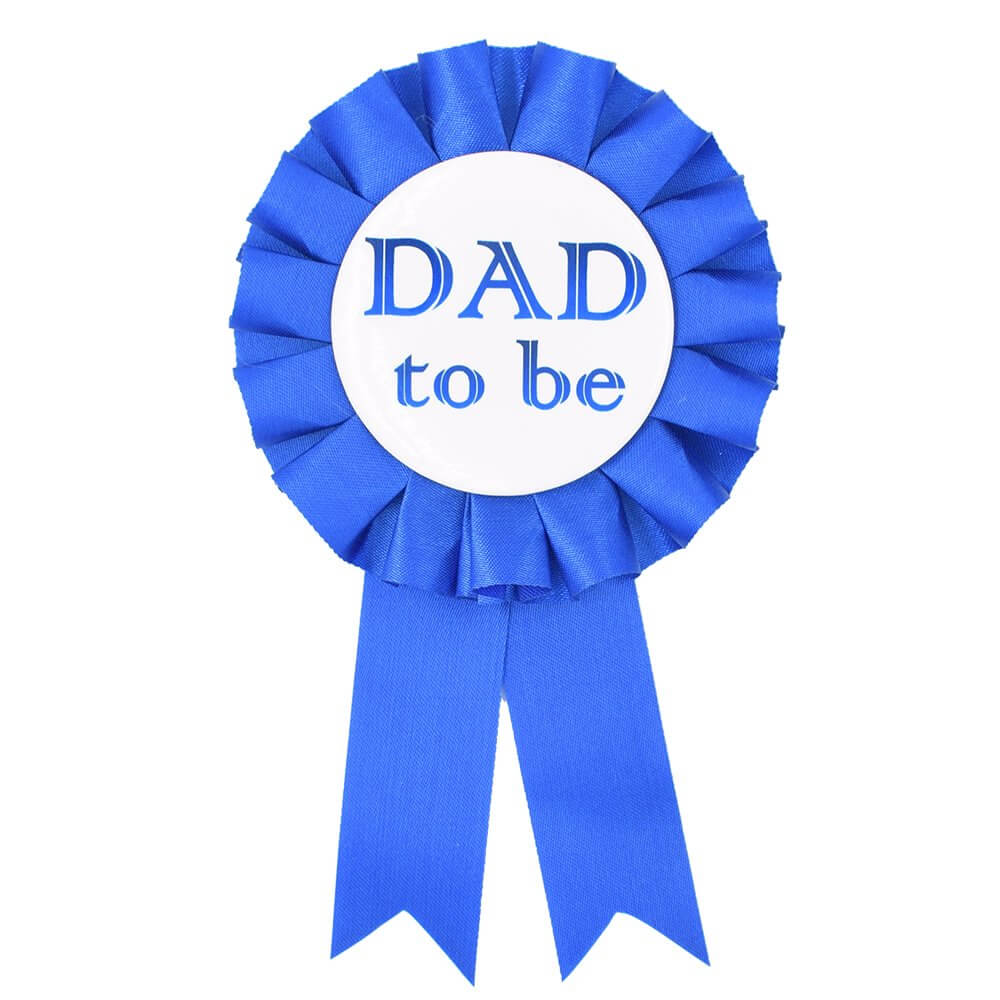 Dark Blue Dad To Be Ribbon Badge