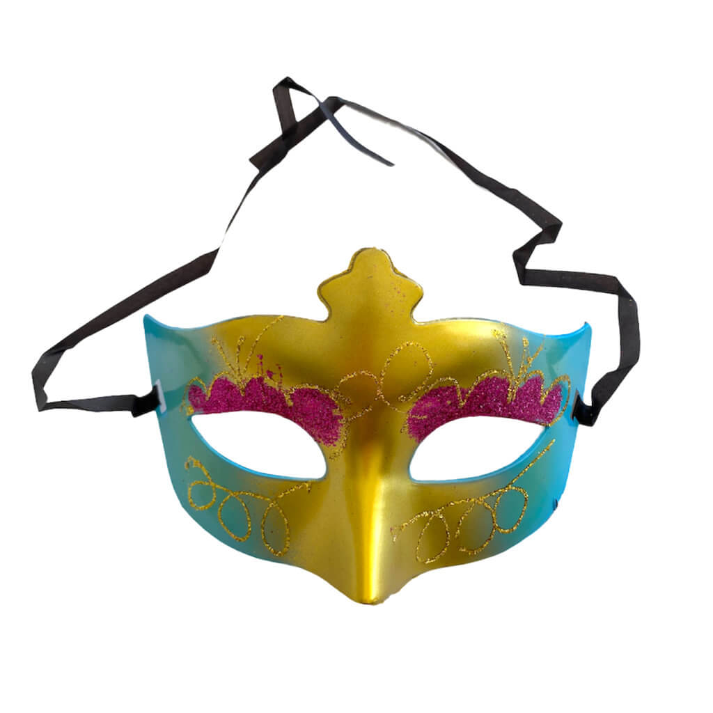 Blue Glitter Masquerade Party Eye Mask