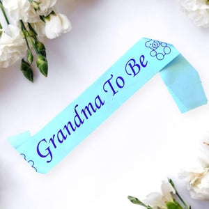 Blue 'Grandma To Be' Baby Shower Satin Sash