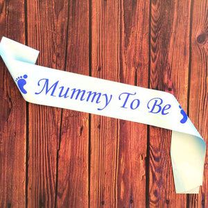 Baby Blue Mummy To Be Baby Shower Satin Sash - Gender Reveal Party Decorations