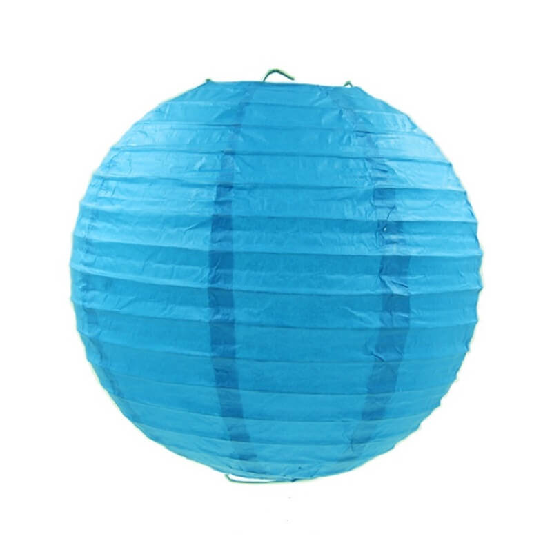 Blue Round Chinese Paper Lantern - 4 Sizes