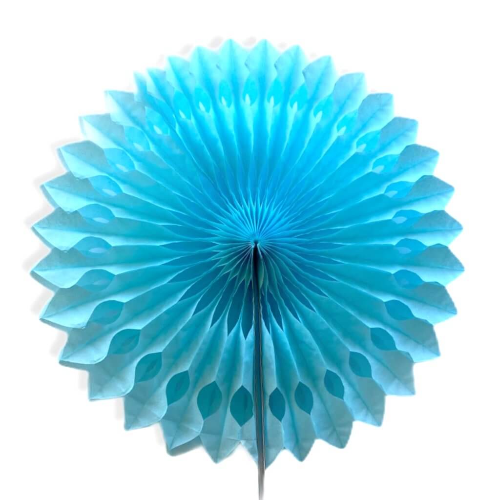 Blue Tissue Paper Decorative Party Fan - 5 Sizes