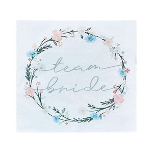 Ginger Ray Boho Floral 'Team Bride' Lunch Napkins