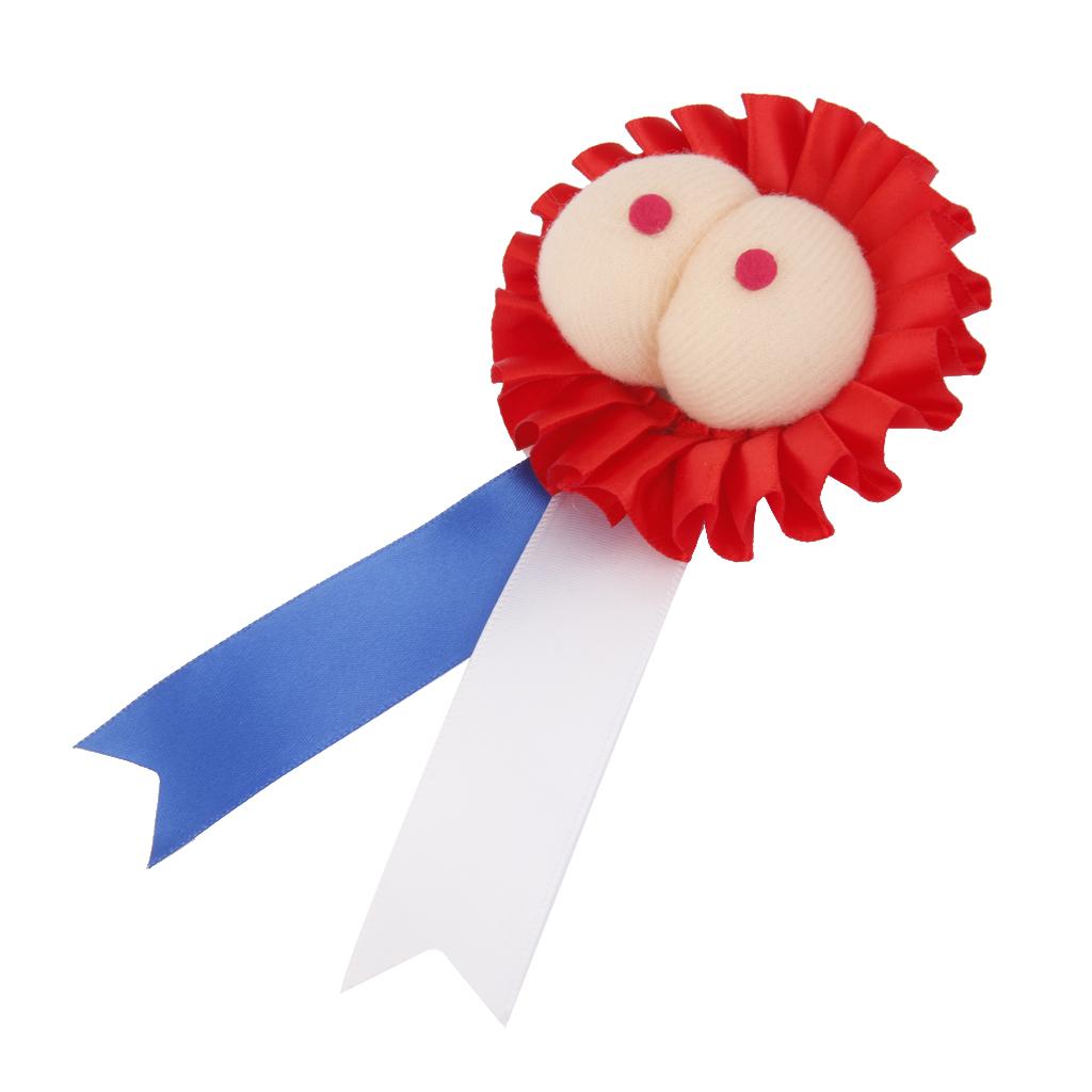 Funny Hens Night Party Penis Rosette Badge - Fun Bachelor Party or Birthday Gag Gifts