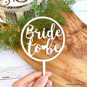 Wooden 'Bride To Be' Loop Wedding Cake Topper