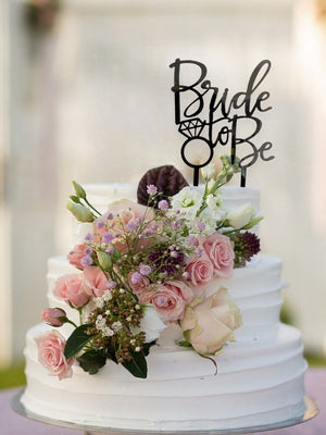 Acrylic Black Diamond 'Bride To Be' Cake Topper