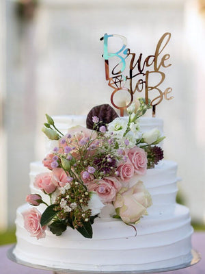 Acrylic Rose Gold Diamond 'Bride To Be' Cake Topper