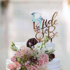 Online Party Supplies Australia Rose Gold Mirror Acrylic Diamond 'Bride To Be' Wedding Cake Topper