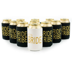 Online Party Supplies White Bride & Black Bride Tribe Gold Glitter Stubby Holder Pack