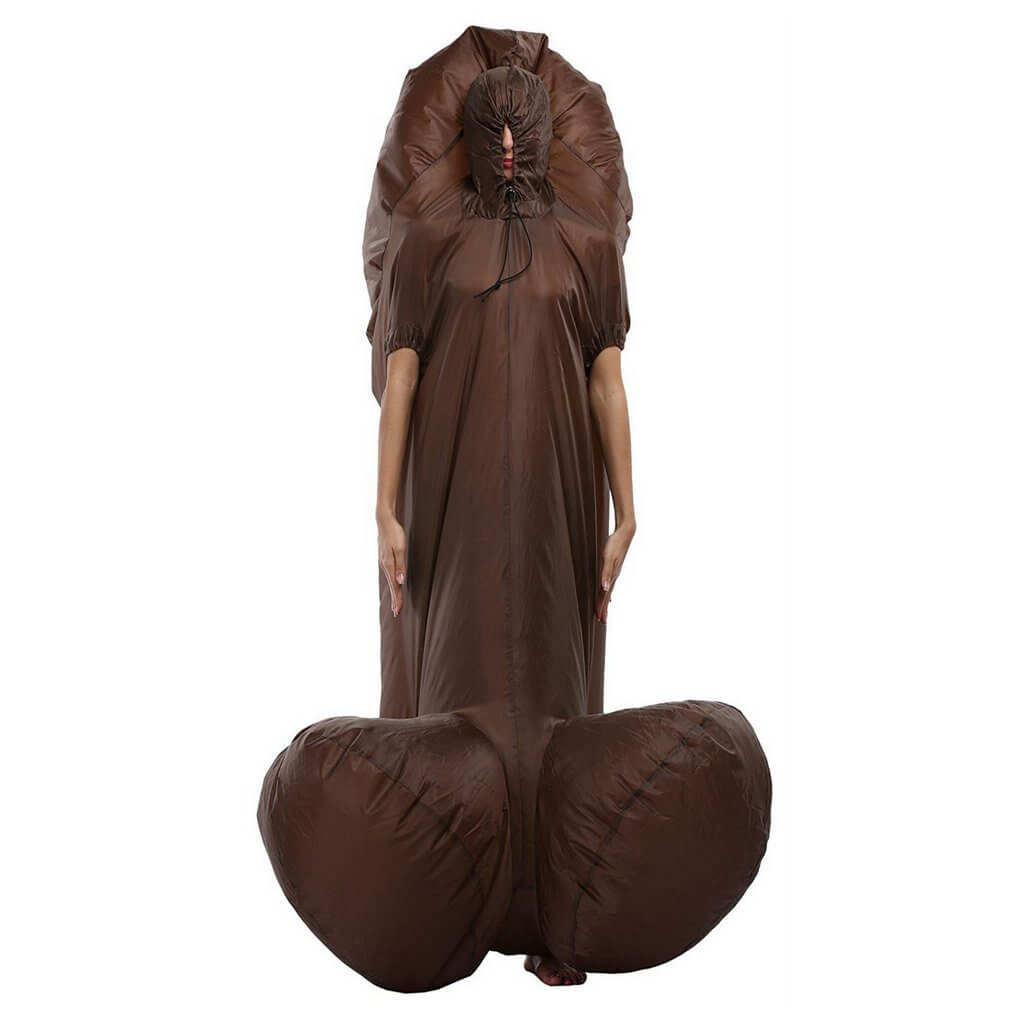 Funny Giant Inflatable Hen Party Penis Costume Suit - Brown