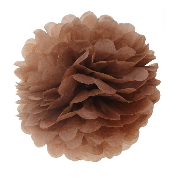 brown Tissue Paper Pom Poms Pompoms Balls Flowers Party Hanging Decorations