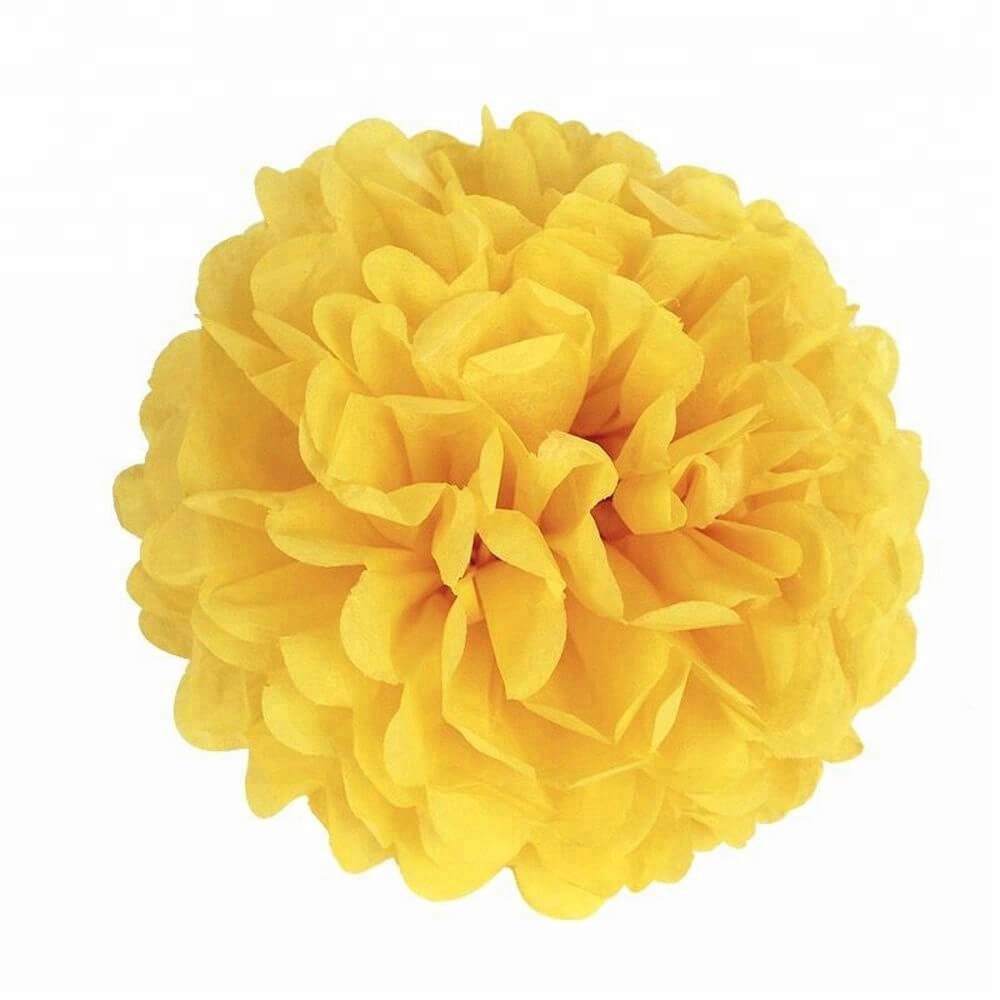 bumblebee yellow Tissue Paper Pom Poms Pompoms Balls Flowers Party Hanging Decorations