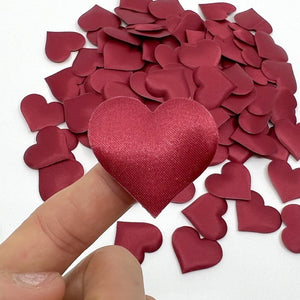 Heart Fabric Confetti Table Scatters - Burgundy