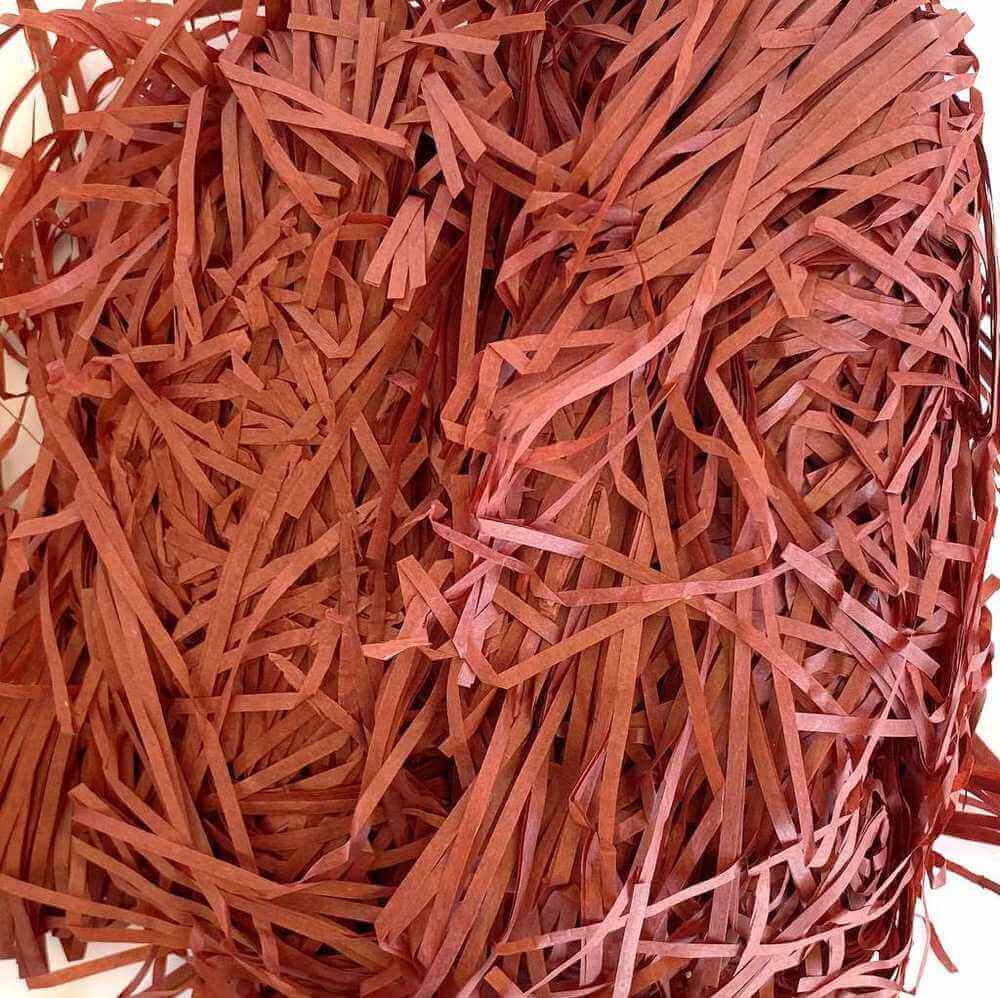 Coloured Shredded Tissue Paper 50g Bag - Burgundy Red