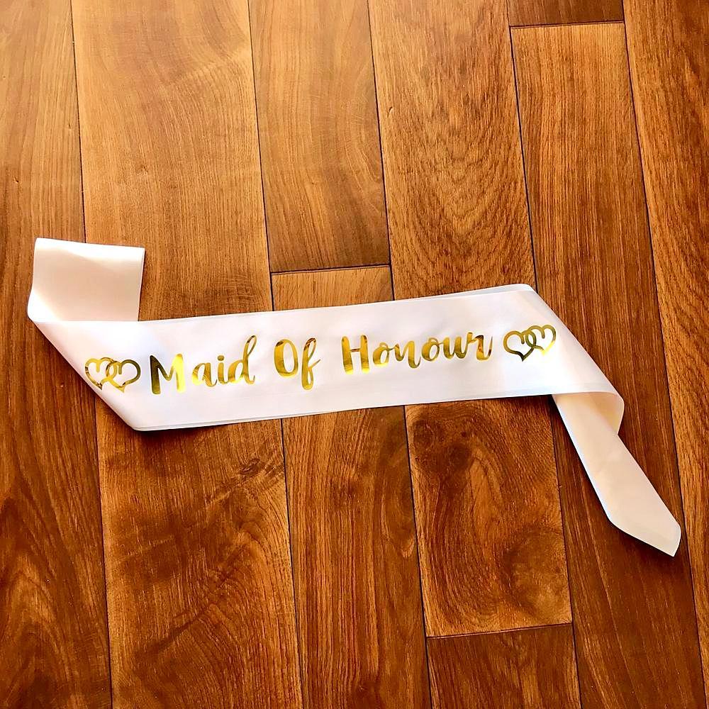 Champagne Pink Bachelorette Party Maid of Honour Sash