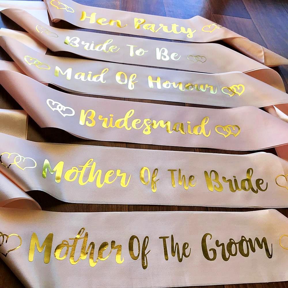 Champagne Pink Bachelorette Party Satin Sash Pack (Set of 6 Sashes) - Online Party Supplies