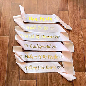 Champagne Pink Bachelorette Party Satin Sash Pack (Set of 6 Sashes) - Online Party Supplies