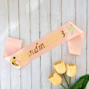 Online Party Supplies Champagne Pink Gold Foiled Grandma To Be Sash Baby Shower Gender Reveal Party Favours