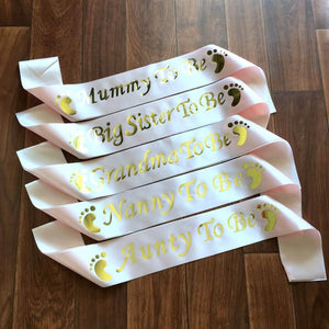 Online Party Supplies Champagne Pink Gold Foiled Baby Shower Satin Sash
