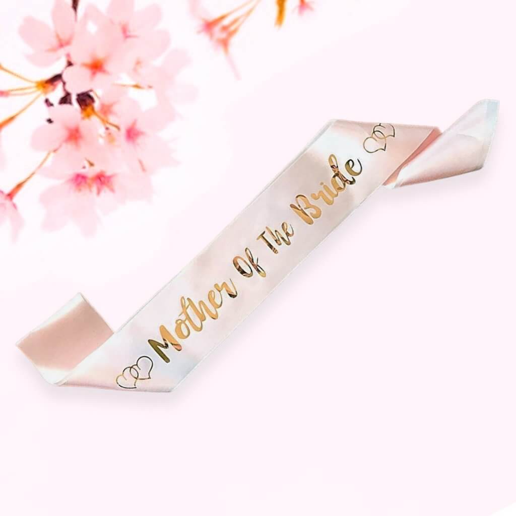 Champagne Pink 'Mother Of The Bride' Bachelorette Party Satin Sash
