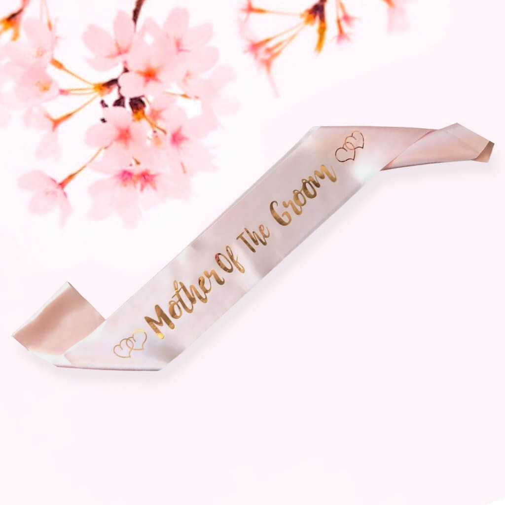 Champagne Pink 'Mother Of The Groom' Bachelorette Party Satin Sash