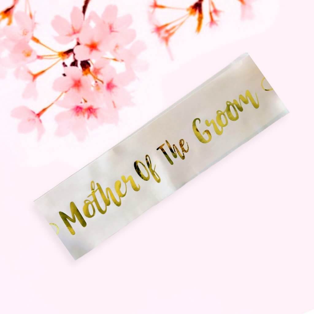 Champagne Pink 'Mother Of The Groom' Bachelorette Party Satin Sash