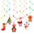Christmas Gingerbread Man Foil Hanging Spiral Swirl Decorations 6 Pack