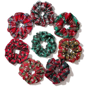 Plaid Christmas Scrunchies - Holiday Hair Accessories, Hair Ties, and Elastics